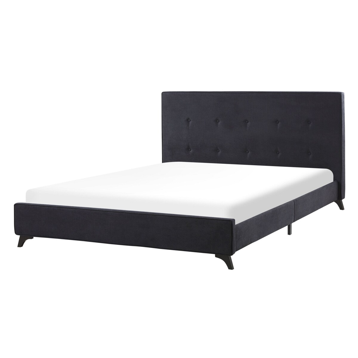 Łóżko tapicerowane 140 x 200 cm czarne AMBASSADOR