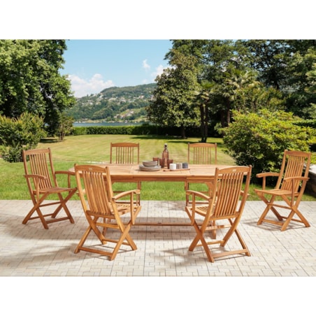 Zestaw ogrodowy dla 6 osób MAUI II Drewno akacjowe Jasnobrązowy