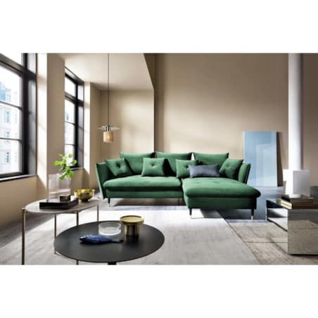 Narożnik z funkcją spania ATENA zielony prawy/lewy