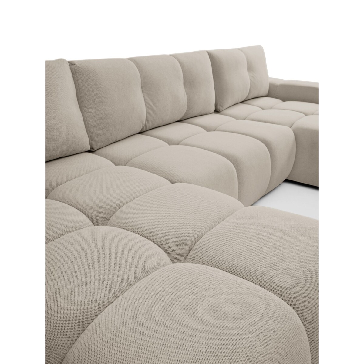 Nowoczesny Narożnik U SOHI z funkcją spania, Curio 11 - Ciemny beż