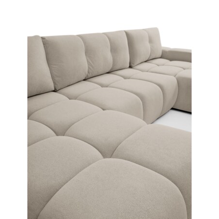 Nowoczesny Narożnik U SOHI z funkcją spania, Curio 11 - Ciemny beż