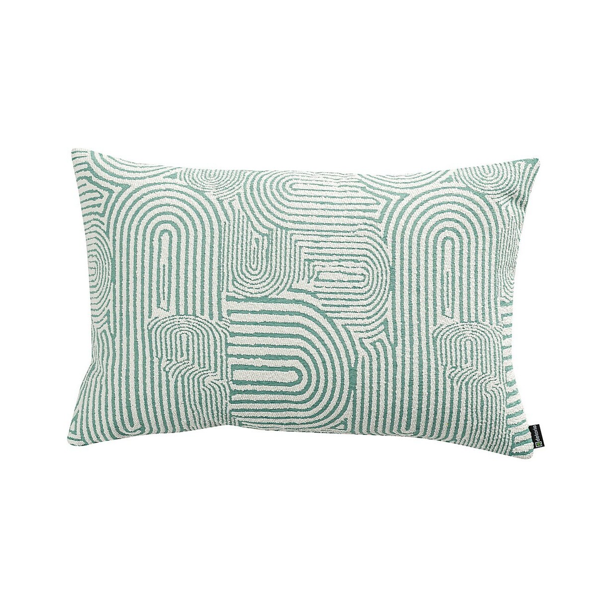 Poszewka Kinga na poduszkę prostokątną 60x40 miętowe łuki na kremowym tle