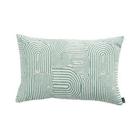 Poszewka Kinga na poduszkę prostokątną 60x40 miętowe łuki na kremowym tle