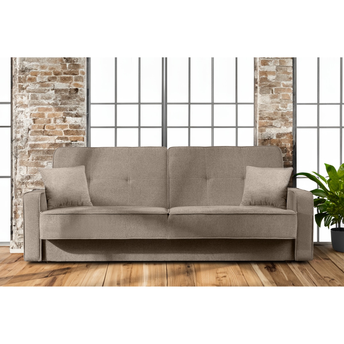 KONSIMO ORIO Sofa 3-osobowa, kolor brązowy