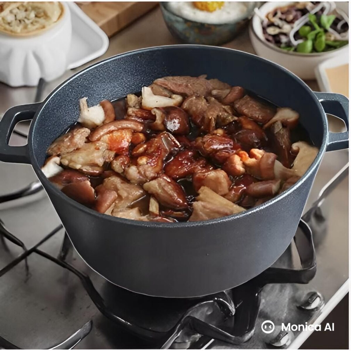 Garnek żeliwny 2w1 4.5L 26cm indukcja gaz ciężki KRISBERG