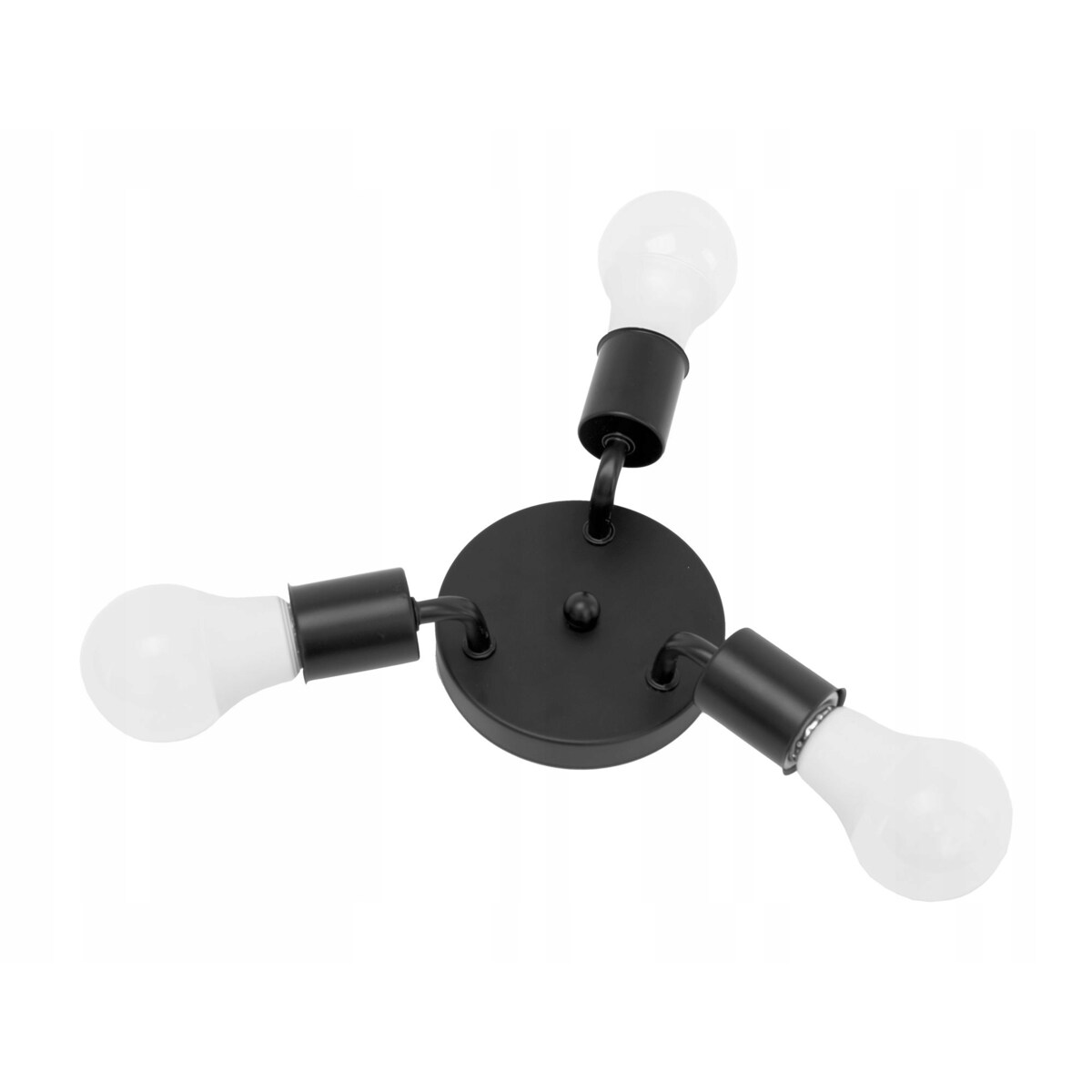 Lampa Sufitowa Plafon Potrójna Metalowa Black 3
