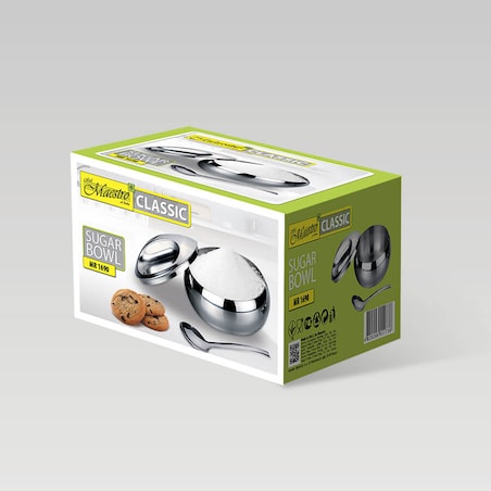 Cukiernica cukierniczka stalowa metalowa srebrna na cukier 300ml MAESTRO