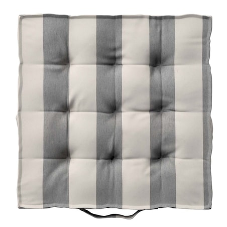 Poduszka na krzesło Kuba, biało-szare pionowe pasy (5,5cm), 50 x 50 x 10 cm, Quadro