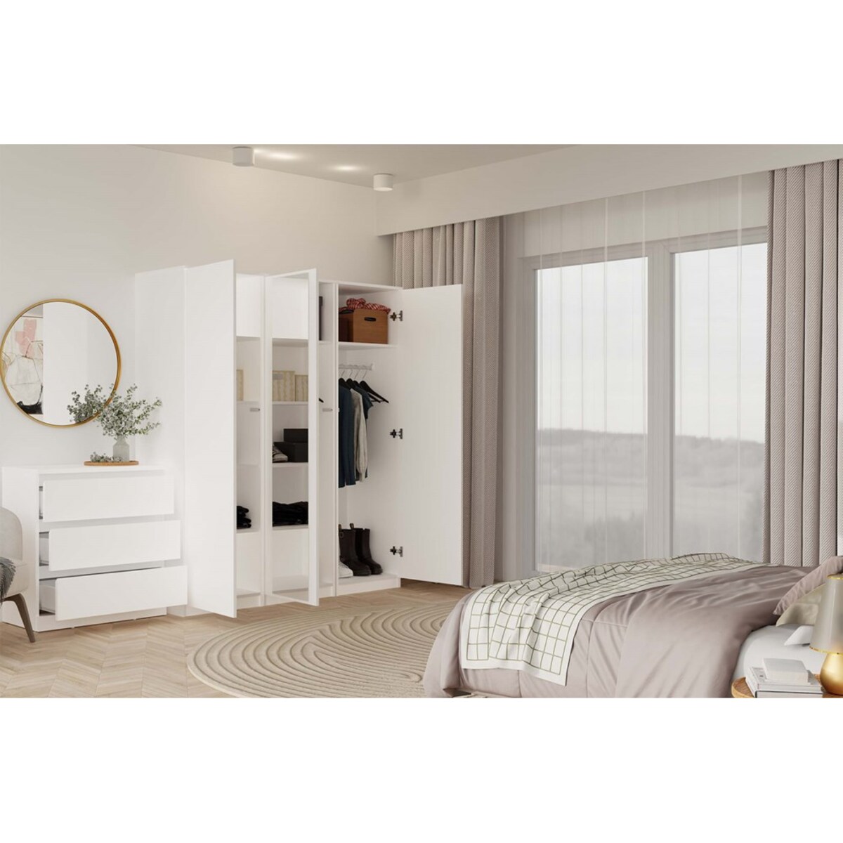 Szafa Malwa SD-50 z Lustrem BIAŁY