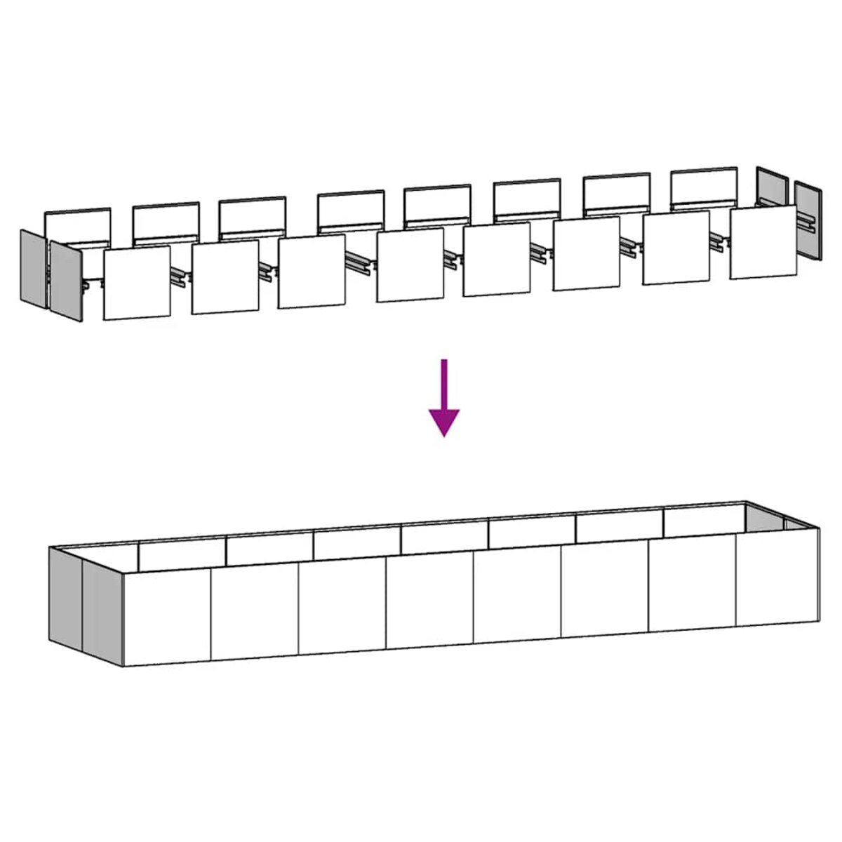 vidaXL Doniczka Antracytowa 360x80x40 cm Stalowa