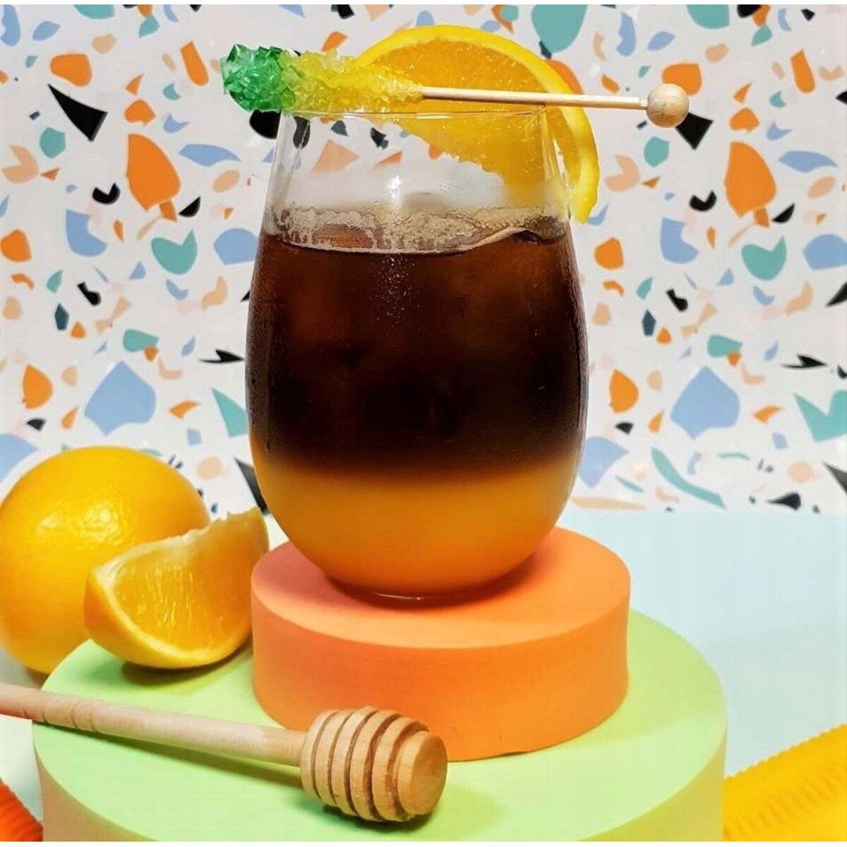 Zestaw kolorowych cukrowych pałeczek do dekoracji napojów i koktajli 6szt.