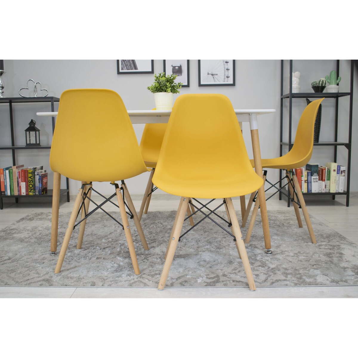 Krzesło Do Jadalni Kuchni Salonu Osaka Musztarda / Nogi Naturalne