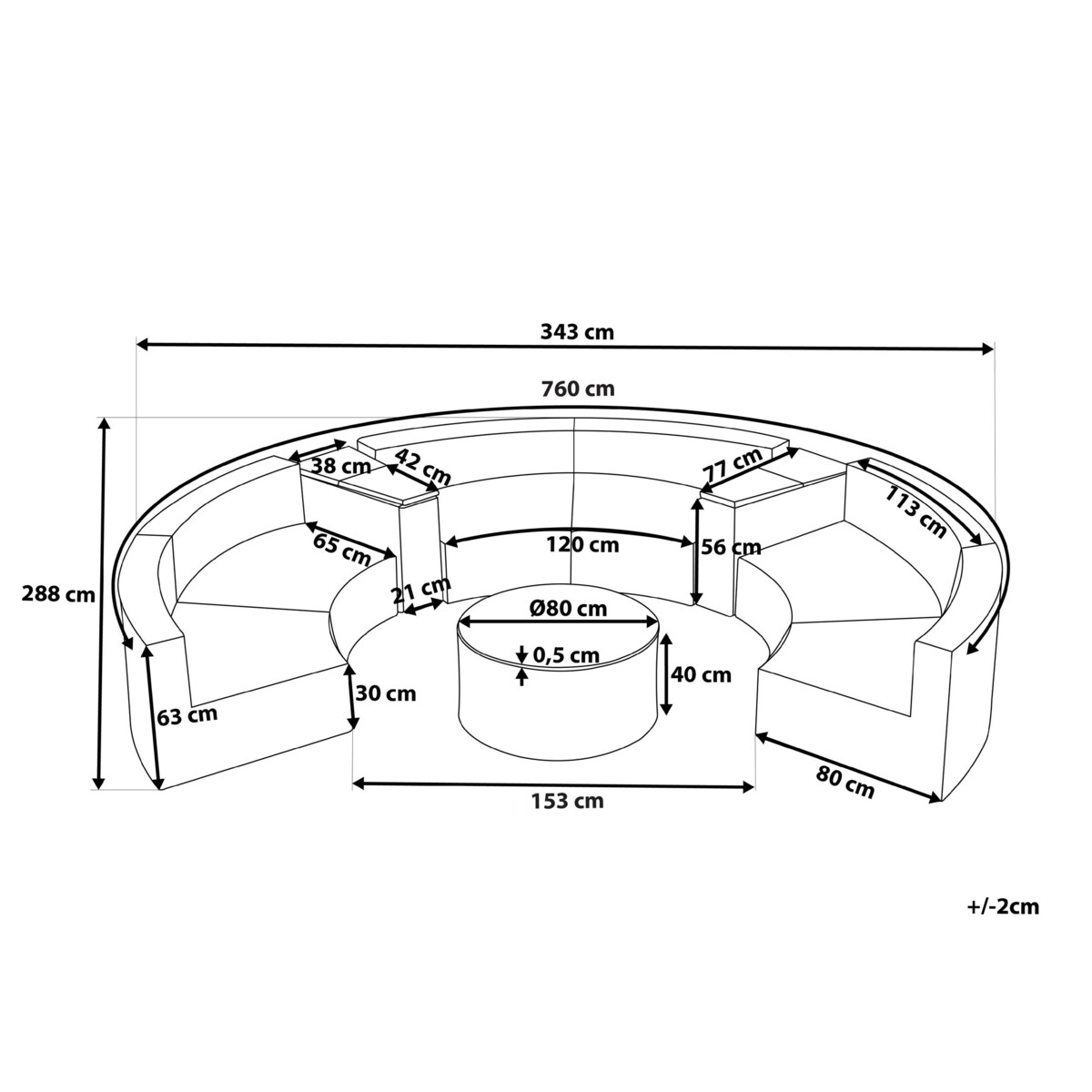 Zestaw ogrodowy ze stolikiem dla 9 osób SEVERO Technorattan Złoty brąz