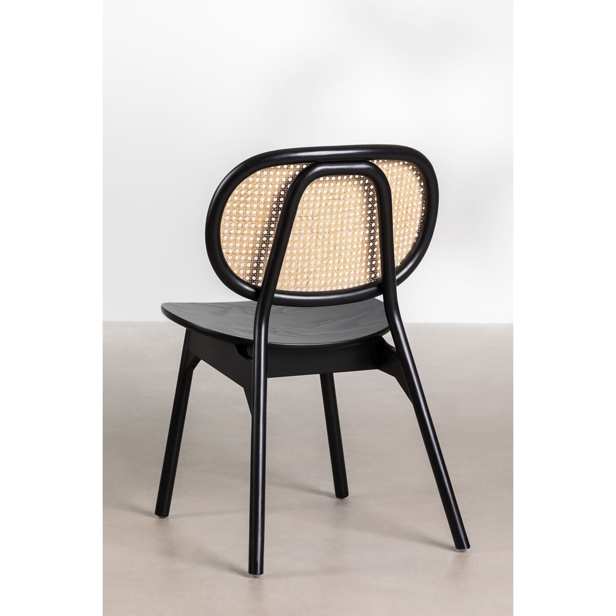 Krzesło drewniane z plecionką wiedeńską czarne Mulno