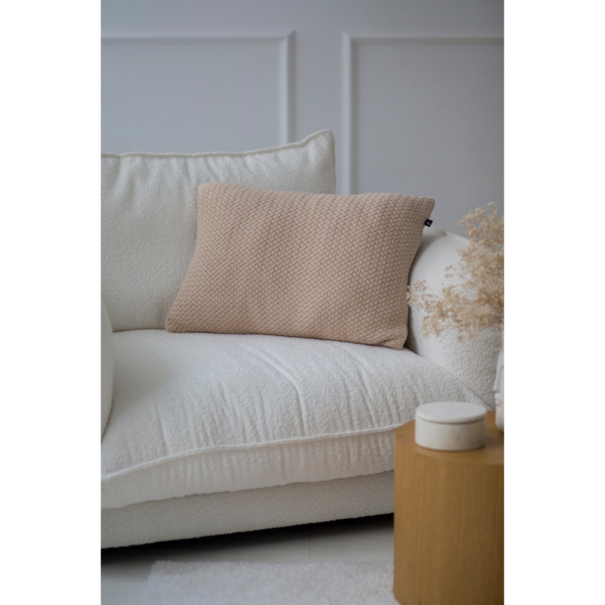 Poszewka rustykalna podłużna beżowa, 40 x 60 cm, La Manta