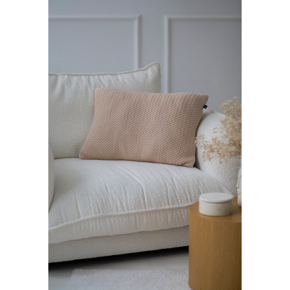 Poszewka rustykalna podłużna beżowa, 40 x 60 cm, La Manta