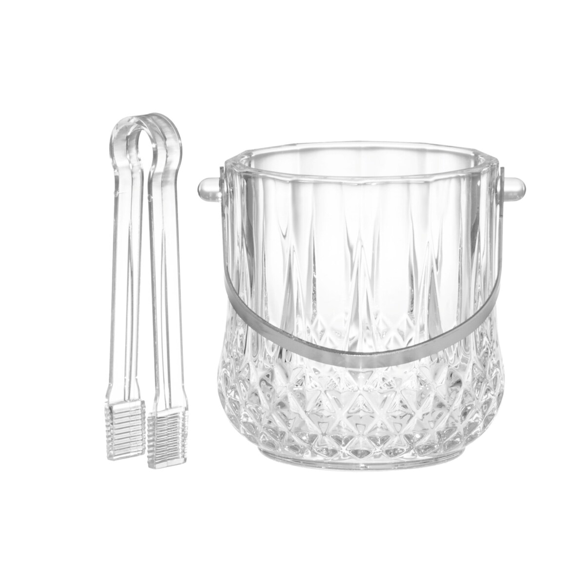 Szklane wiaderko na lód ze szczypcami, Ø 13,5 cm