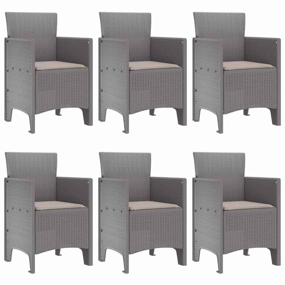 vidaXL Zestaw do jadalni w ogrodzie 7 pcs Jasnoszary Rattan Polt