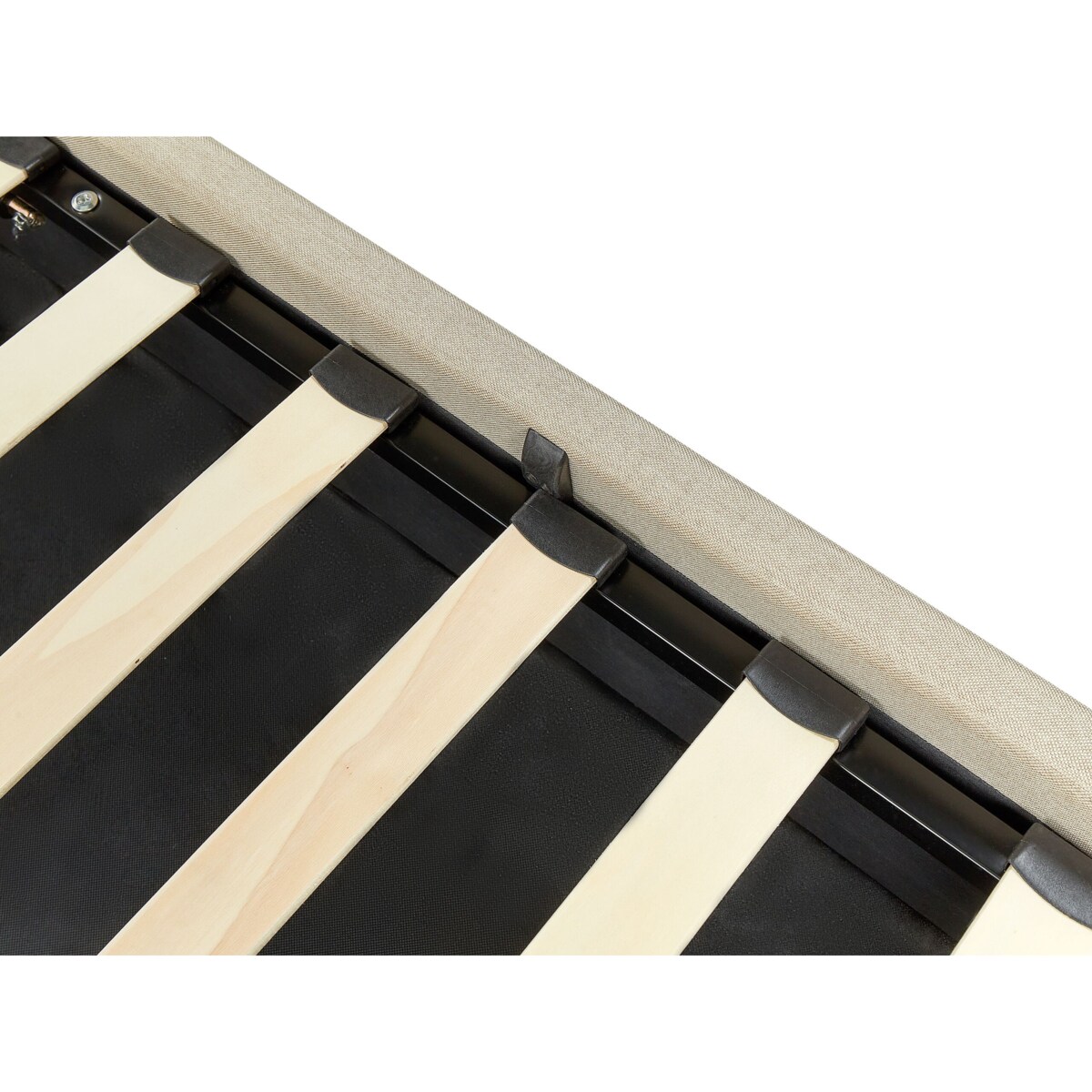 Łóżko z pojemnikiem tapicerowane 160 x 200 cm beżowe DREUX