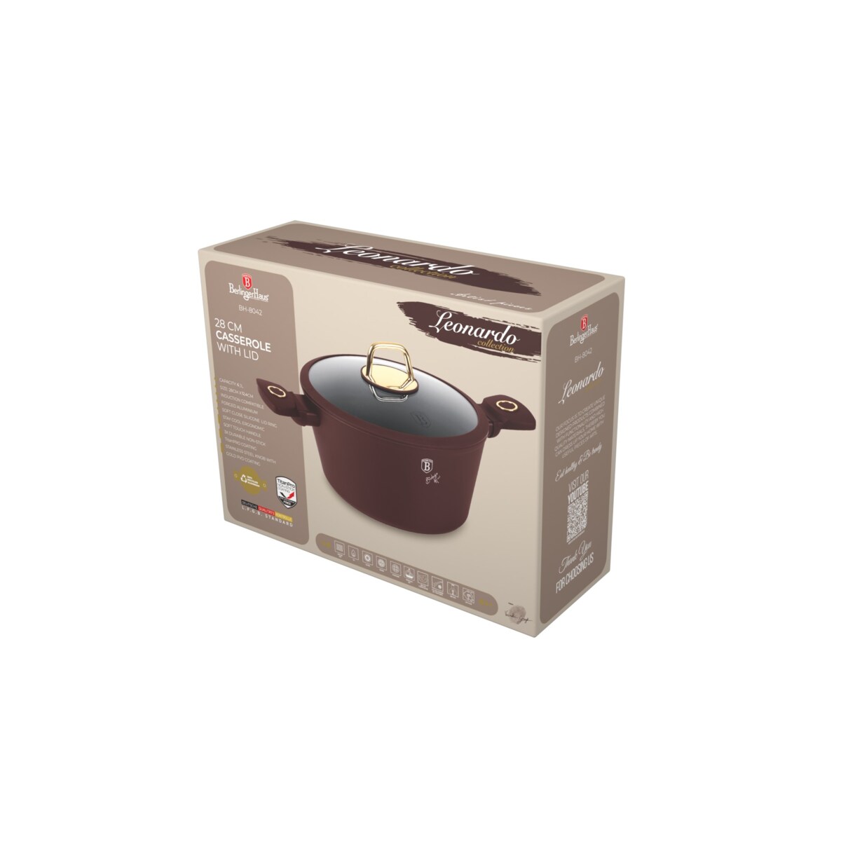 Garnek z pokrywką 28cm BerlingerHaus Leonardo BH-8042