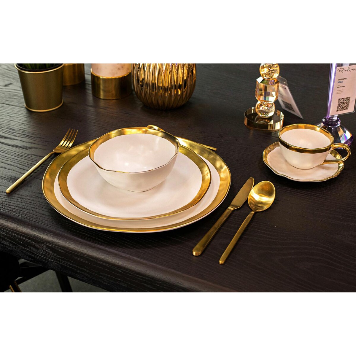 KARE miska BELL 15 cm biało-złota