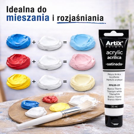 arba akrylowa Artix Titanium White 35 ml – klasyczna biel o satynowym wykończeniu
