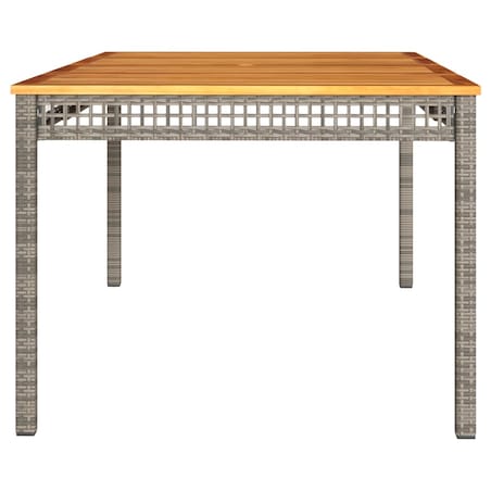 vidaXL Stół ogrodowy, szary, 180x90x75 cm, polirattan i akacja