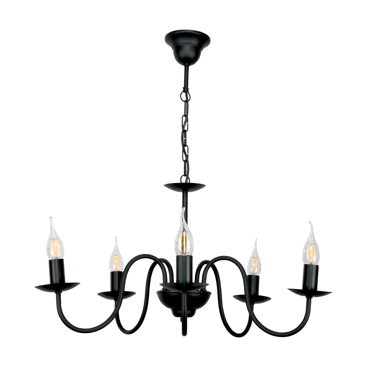 czarna lampa wisząca sufitowa 5 punktowa edylit do kuchni
