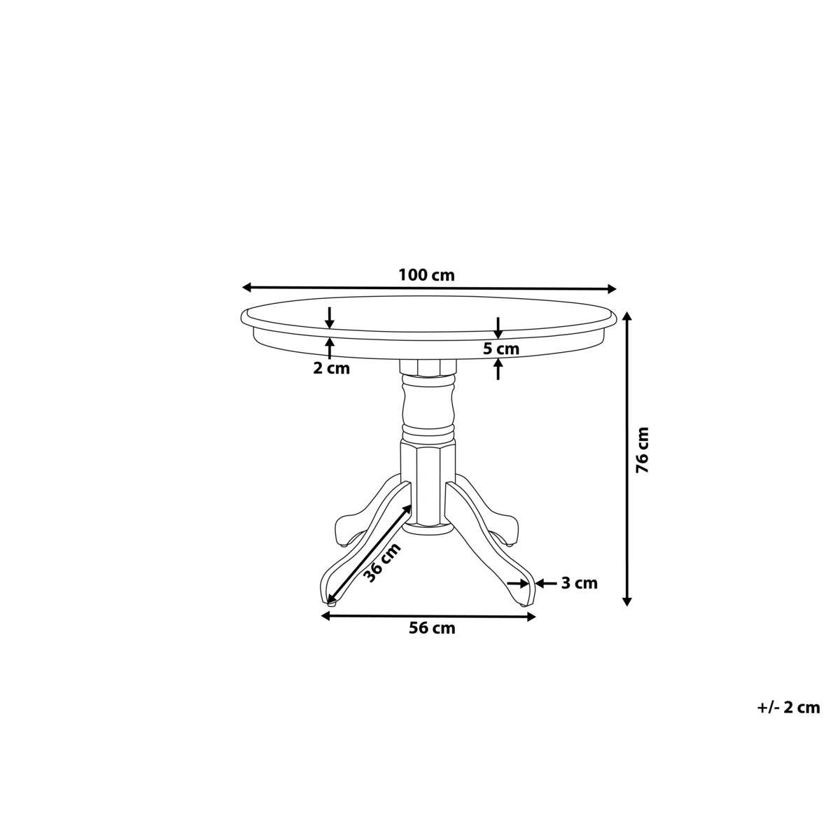 Stół do jadalni AKRON Jesion jasny 100 cm 100 cm Drewno