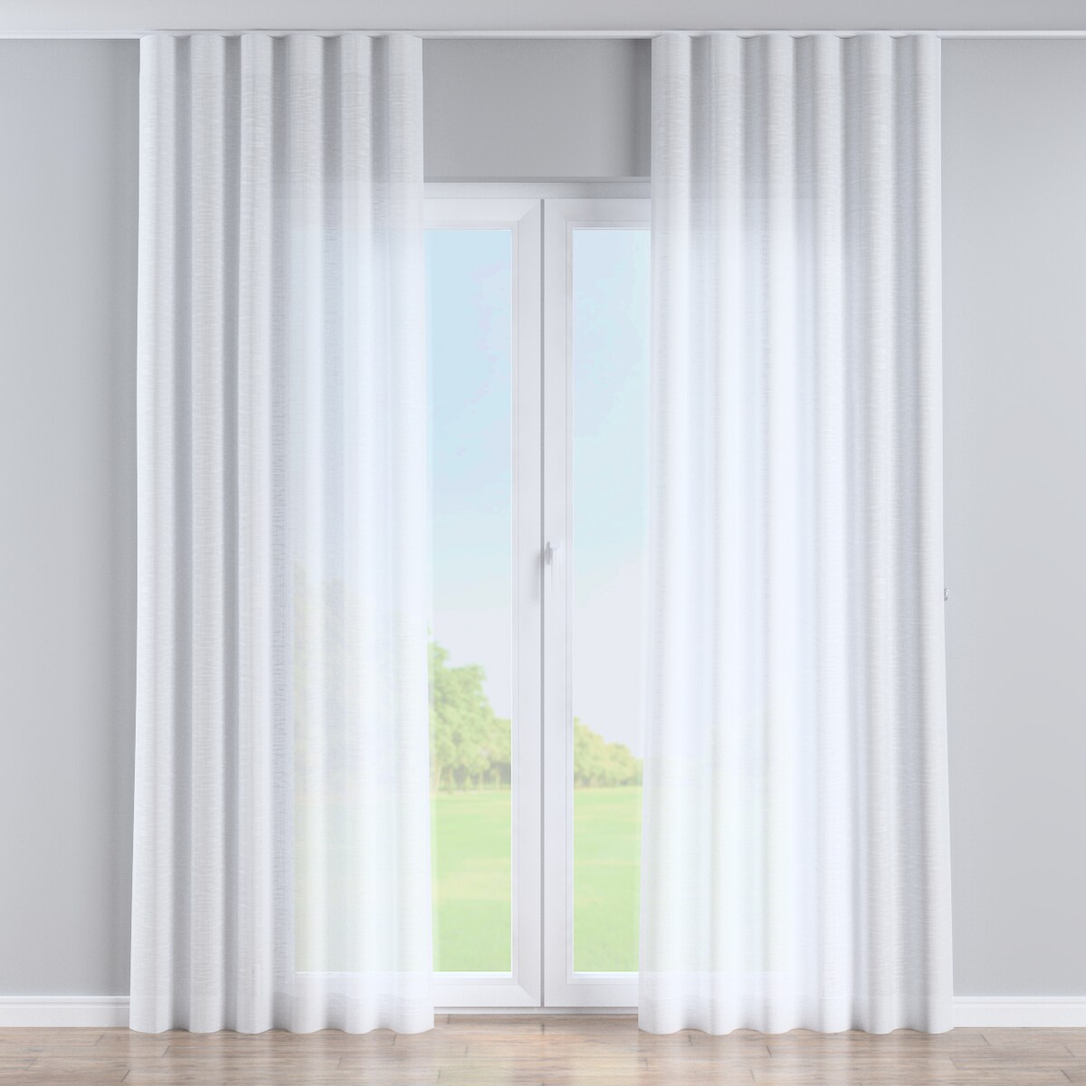 Zasłona na taśmie wave 130x260 prześwitujący biały