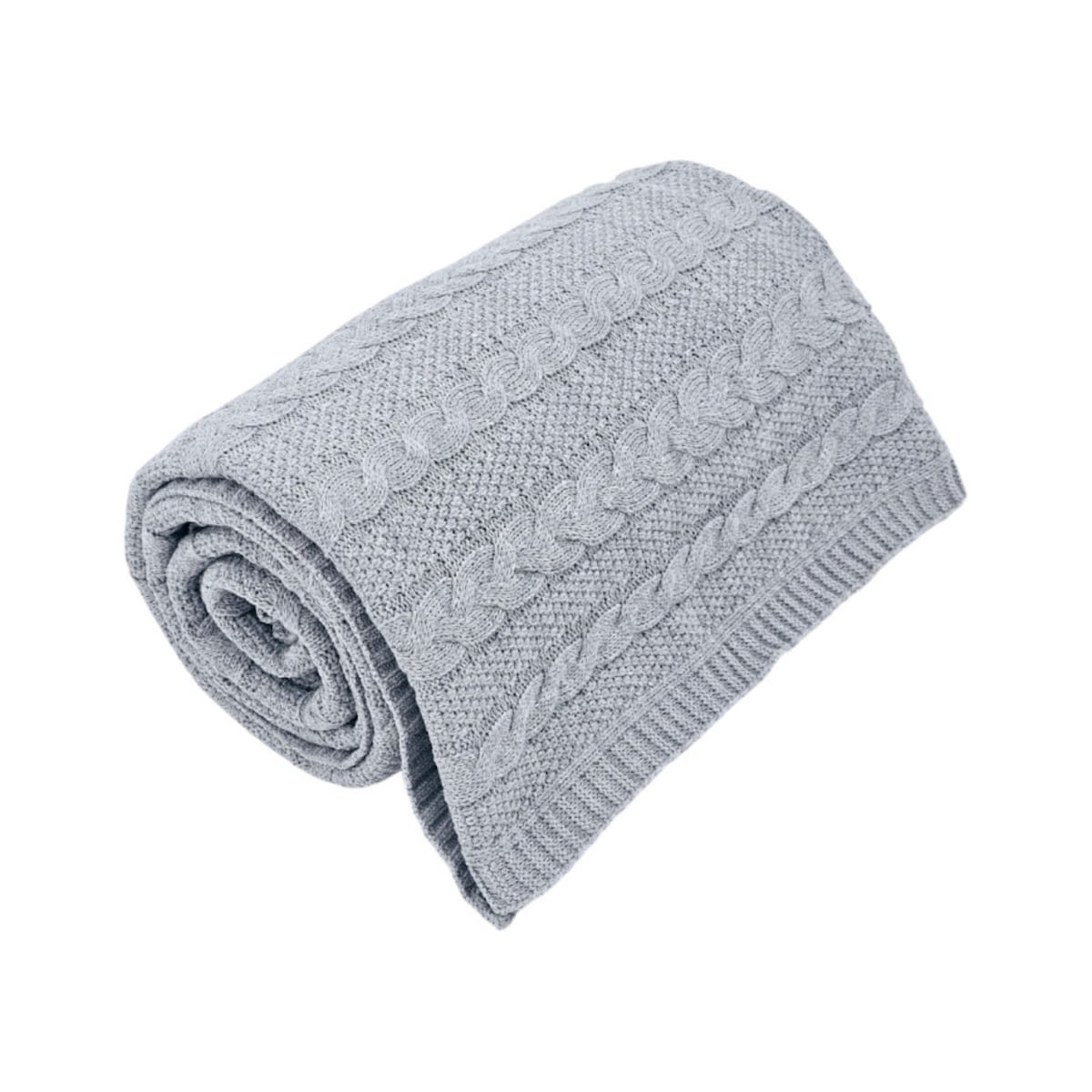 Koc dzianinowy bawełniany 150x200 cm – VENEZIA POPIEL