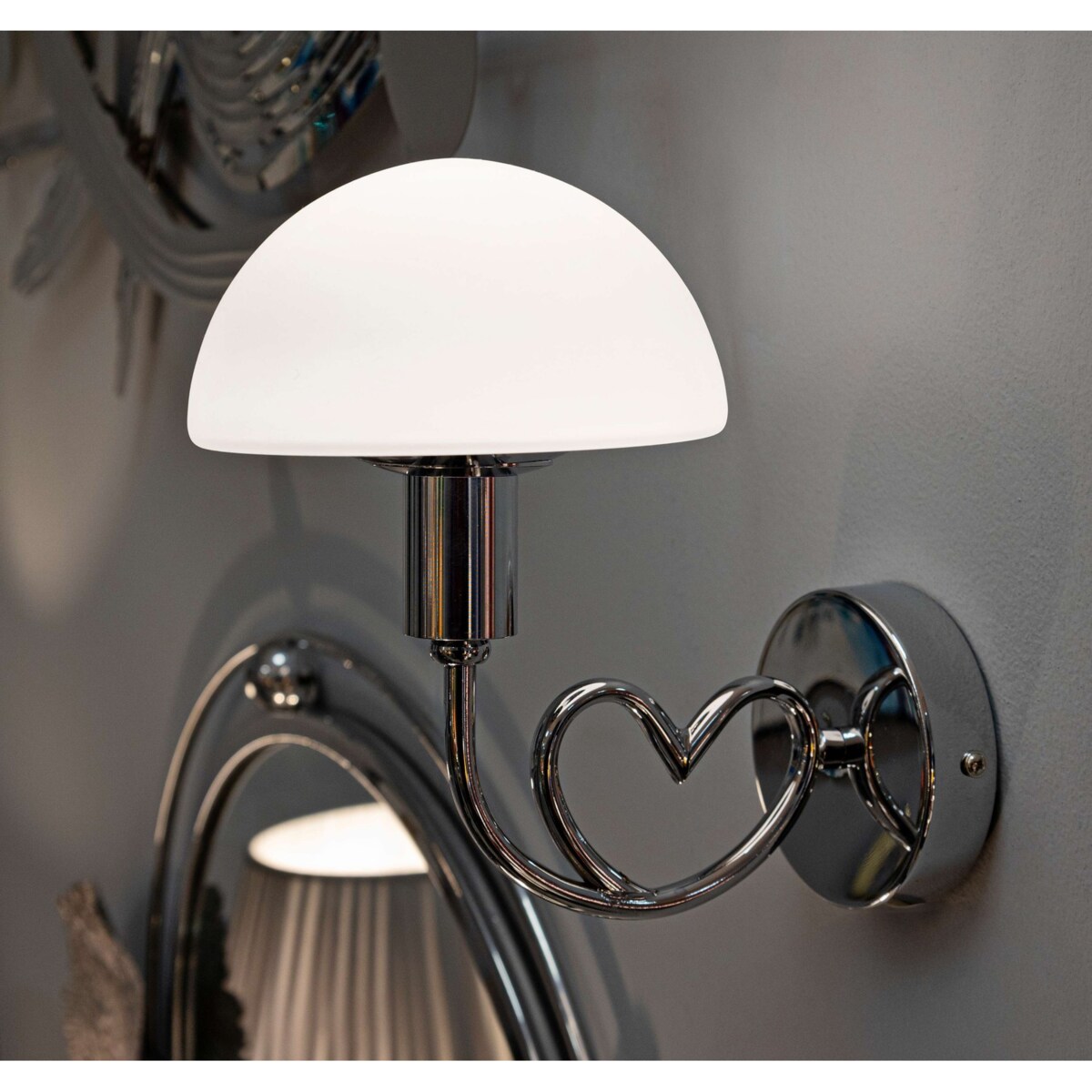 Kinkiet lampa ścienna 23x15x22 cm BELLO srebrny