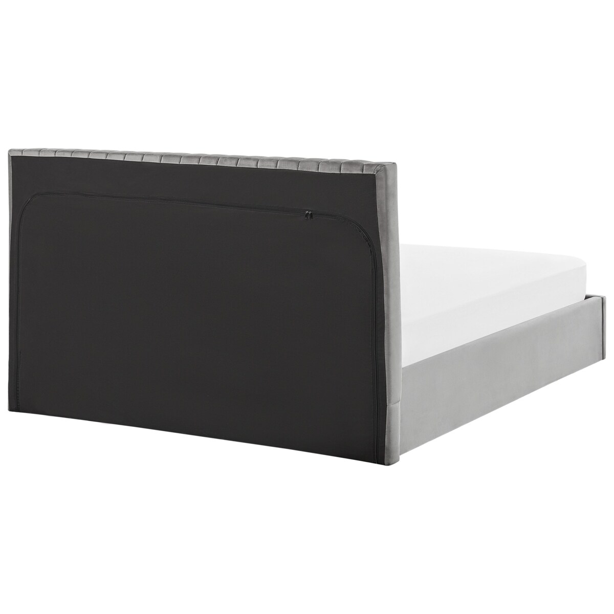 Łóżko z pojemnikiem welurowe 160 x 200 cm szare VION