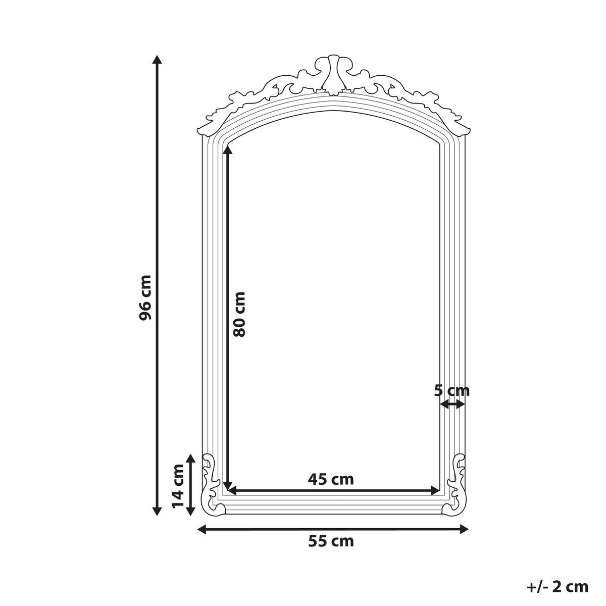 Lustro ścienne GORGES 55 cm 96 cm Metal Złoty