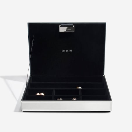 Szkatułka na biżuterię Stackers Glitter classic grafitowa z pokrywką