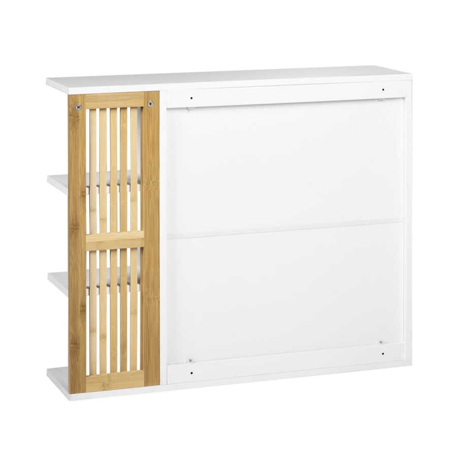 Szafka łazienkowa wisząca z lustrem 70 x 80 cm jasne drewno z białym NUBES