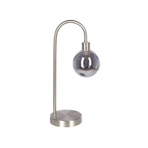 Lampa stołowa metalowa srebrna RAMIS