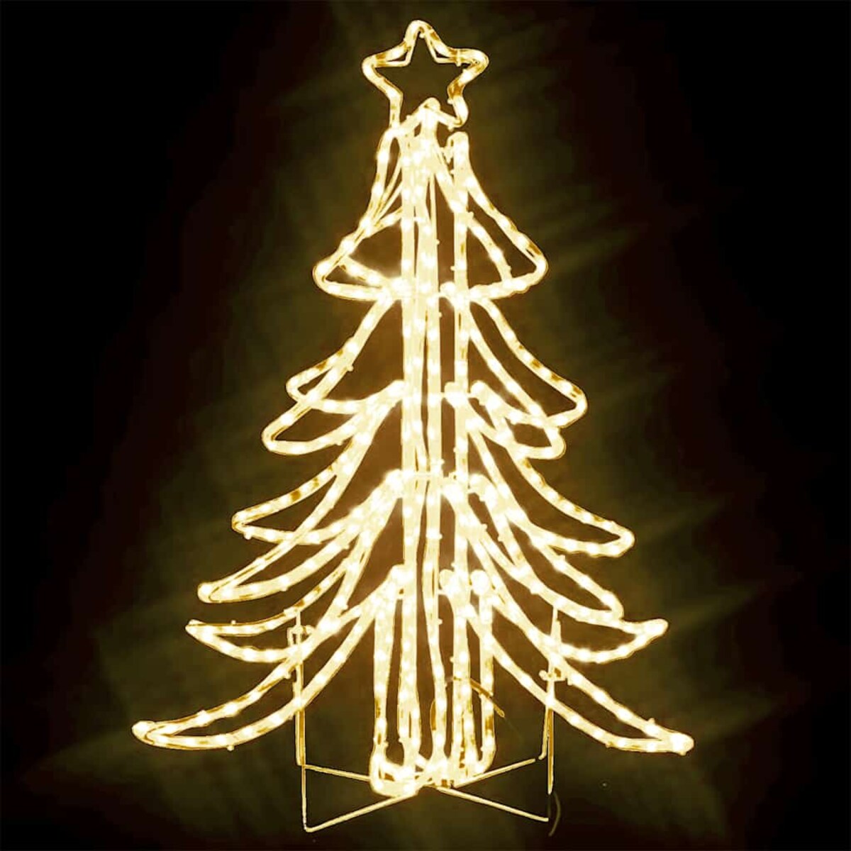 vidaXL Składane choinki z ciepłym białym LED, 87x87x93 cm