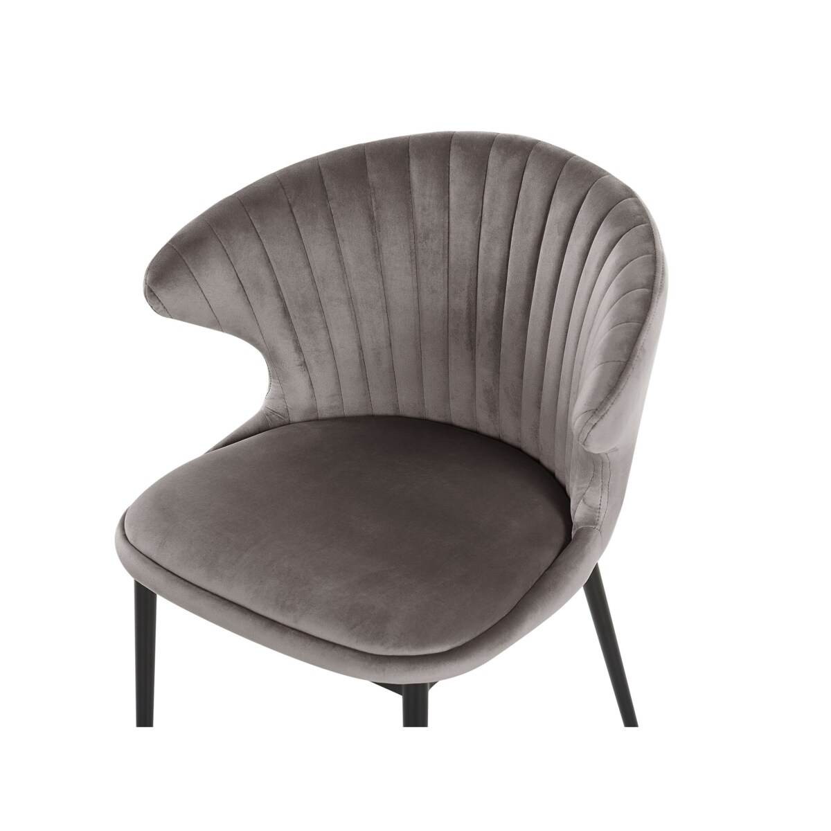 Zestaw 2 krzeseł do jadalni welurowy szary AUGUSTA