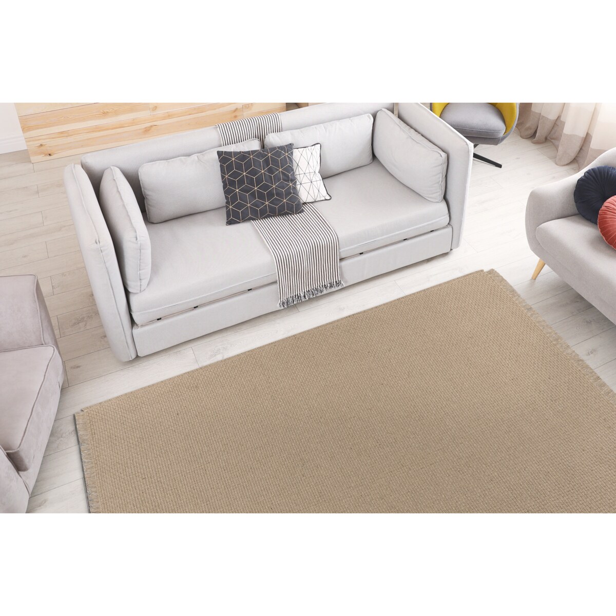 Dywan JUTE 3731 ciemny beż jednolity - 80x150 cm