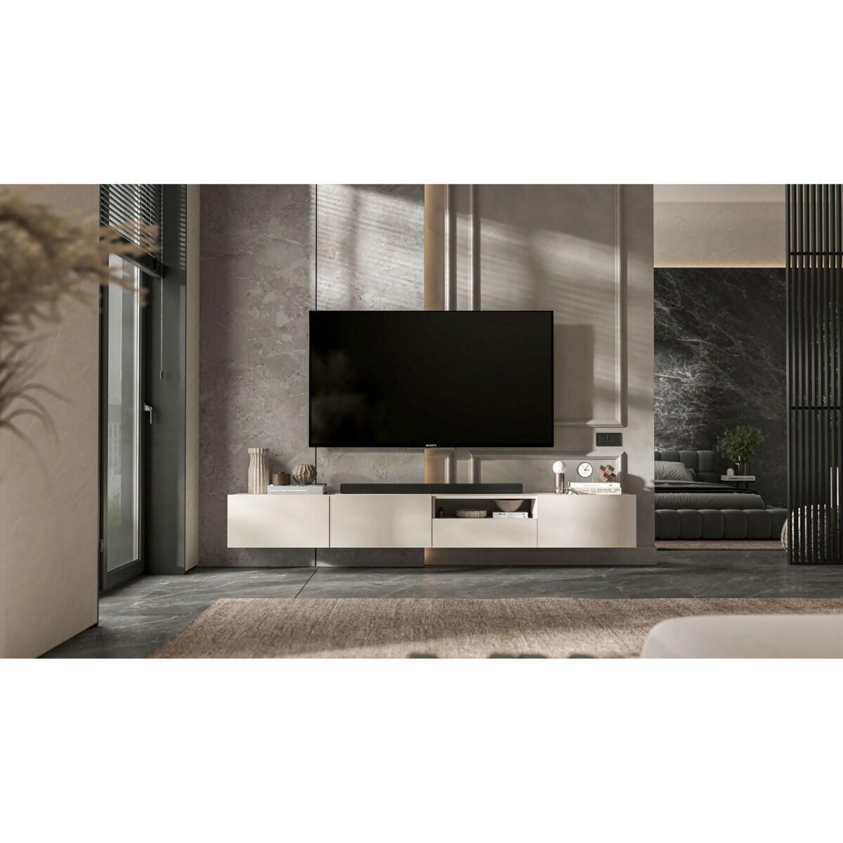 Wisząca Szafka RTV Komoda Loft Kaszmir MAT szuflada 120 cm