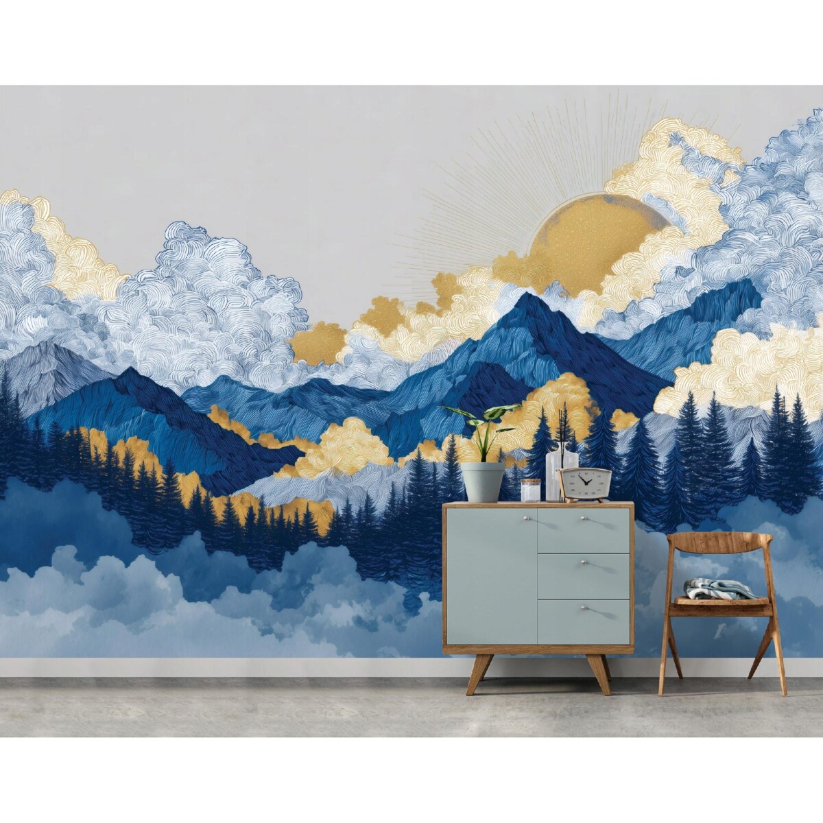 Fototapeta Do Sypialni Salonu Na Flizelinie Góry Natura Niebieski 350x250