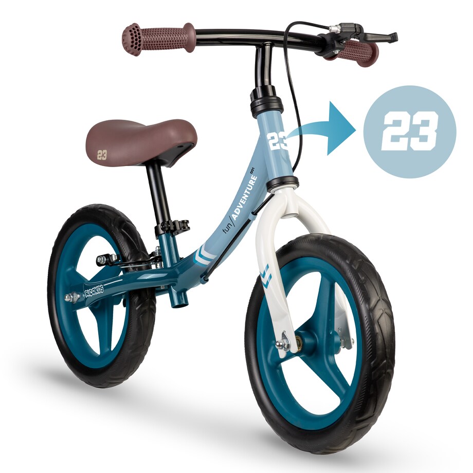 Rowerek biegowy dla dzieci rower dziecięcy lekki Fun Adventure Ricokids niebiesko-biały