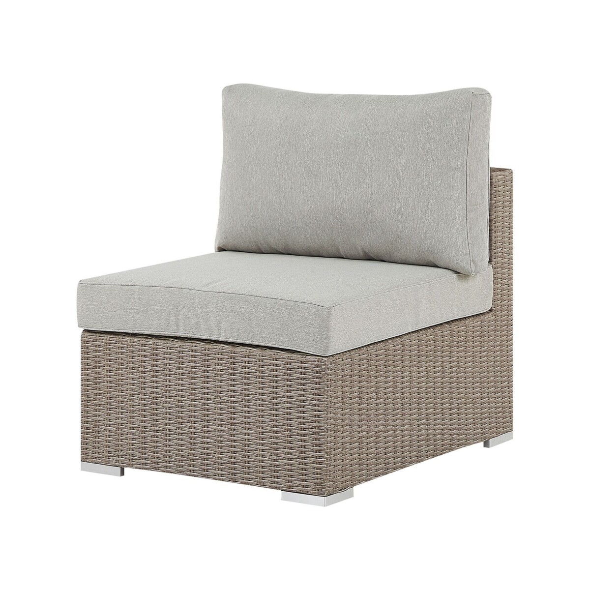 Zestaw ogrodowy ze stolikiem dla 6 osób CONTARE Lewostronny Modułowy Technorattan Beżowoszary