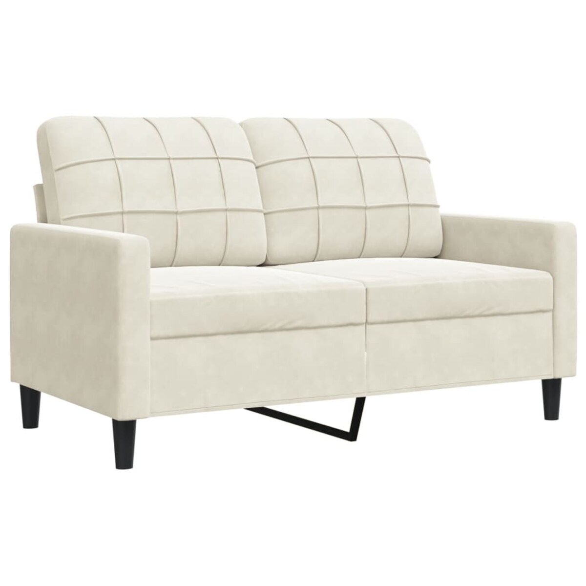 vidaXL Sofa 2-osobowa, kremowy, 120 cm, tapicerowana aksamitem
