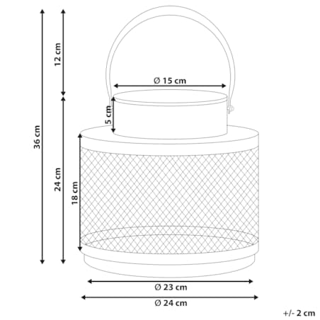 Lampion YAMDENA Metal 24 cm Czarny