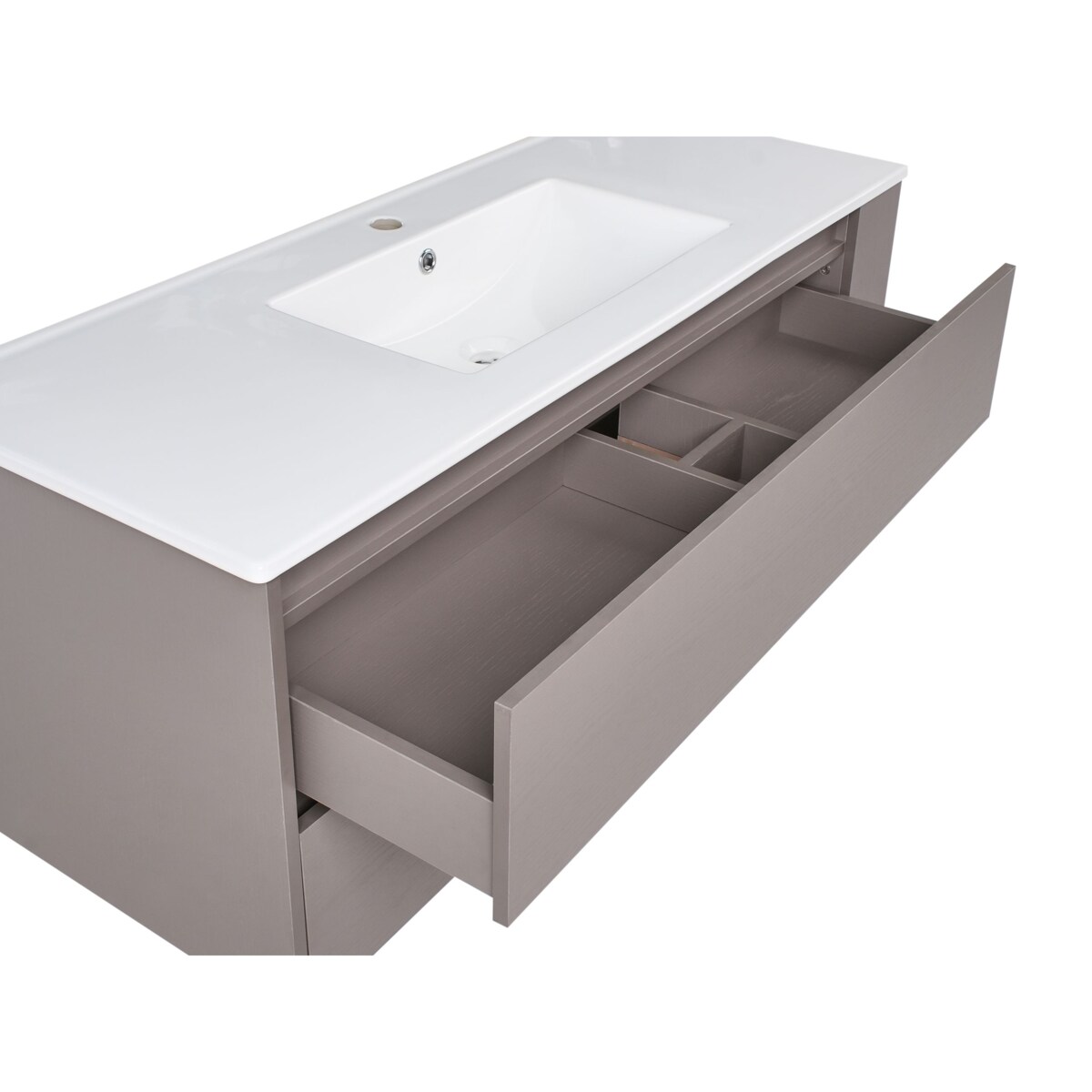 Szafka łazienkowa wisząca z umywalką MANCORA 120 cm Beżowoszary