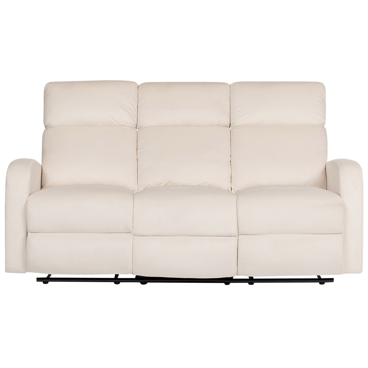 Komplet wypoczynkowy z manualną funkcją relaksu 6-osobowy welurowy biały VERDAL