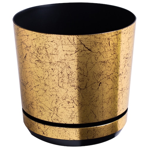 26 cm wzór STARE ZŁOTO Doniczka z podstawką klasyczna elegancka rustykalna postarzane złoto