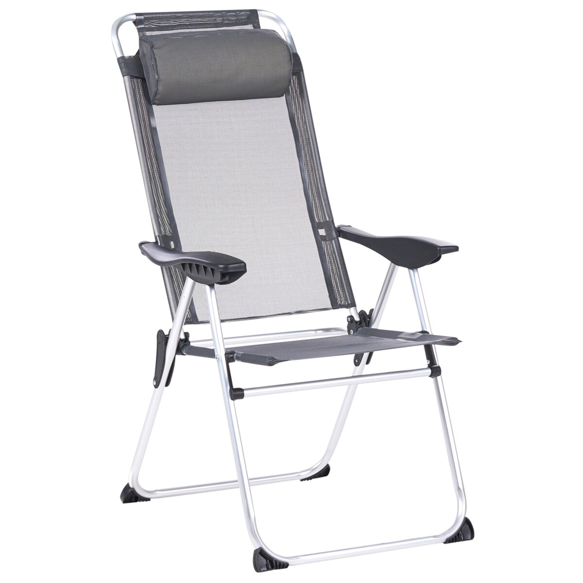 Zestaw 2 krzeseł ogrodowych ASINE Składane Metal Szary